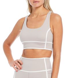 Shop for Antonio Melani Action Long Line Medium Impact Contrast Trim Sports Bra at Dillard's. Visit Dillard's to find clothing, accessories, shoes, cosmetics & more. The Style of Your Life. Sporty Sleeveless Micro-elastic Sports Bra, Gray Compression Racerback Activewear, Technical Stretch Racerback Sports Bra, Gray Fitted Activewear, Bra Friendly, Gray Compression Nylon Sports Bra, Gray Compression Sports Bra In Nylon, Fitted Racerback Sports Bra, Sporty Stretch Activewear With Medium Bust Support, Gray Seamless Athleisure Sports Bra