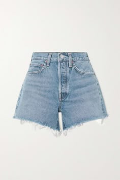 Parker distressed denim shorts Long Denim Shorts Outfit, Long Denim Shorts, Denim Shorts Outfit, High Waisted Denim Shorts, Nashville Outfits, Distressed Denim Shorts, Light Blue Denim, Short En Jean, Light Denim