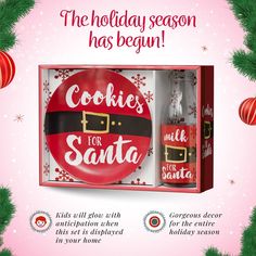 the holiday season has begun cookies for santa gift set with coke bottle and christmas tree ornaments