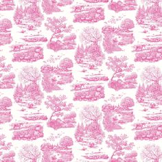 a pink and white wallpaper with trees