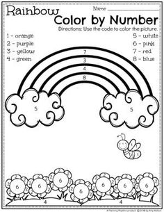 the rainbow worksheet with numbers and pictures for children to print out, including an image