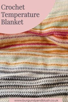 crochet temperature blanket with text overlay