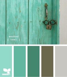 the door is painted green and there are two different colors to choose from in this color scheme