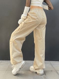 ⚡️Free Shipping 2022 Drawstring Y2K Straight-Leg Pants Beige L under $38.00 in Pants at AnotherChill.com Online. Style: Casual/Street/Punk/Vintage/Hip Pop/Grunge/Y2K. Fabric Content: Cotton. Fit Type: Regular fit. : Made from pure cotton fabric, these pants sit to an elasticated waist with a drawstring design, shaped to a straight-leg fit, features such detail, with functional pockets and drawstring tie at cuffs.. ✓2022 SUMMER OUTFITS. Check reviews and buy Drawstring Y2K Straight-Leg Pants toda Cargo Pants Streetwear, Street Punk, Khaki Cargo Pants, Sweatpants Style, Punk Vintage, Green Cargo Pants, High Street Fashion, Baggy Trousers, Corset Bustier