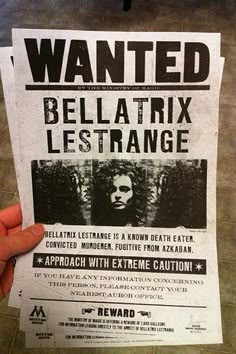 a wanted poster for the release of'bellatrix lestrange,'which was released in march 2013