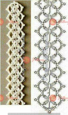 two different types of crocheted lace