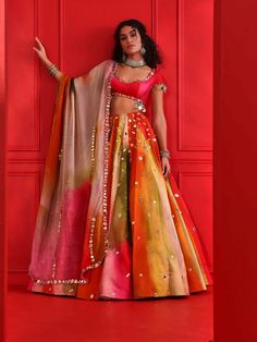 Editor's Note Exude elegance in this stunning watercolor lehenga with a matching blouse, a perfect blend of vibrant hues and graceful design, making you the center of attention at any event. Fabric: Satin organza, shantoon and organza Color: Multicolor Components: Lehenga, blouse and dupatta Occasion: Festive Note: Product colour may slightly vary due to photographic lighting sources Care: Dry clean only About the Designer Mahima Mahajan has injected a breath of fresh air into the Indian fashion Affordable Multicolor Traditional Party Wear, Cheap Multicolor Traditional Wear With Unstitched Blouse, Luxury Organza Choli For Festive Occasions, Marriage Clothes, Mahima Mahajan, Desi Couture, Lehenga And Blouse, Indian Bride Outfits, Dress Illustration