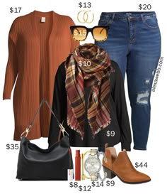 Plus Size On A Budget, Party Outfit Plus Size, Rust Cardigan, Alexa Webb, Plus Size Winter Outfits, Budget Outfits