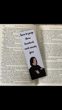 a bookmark with an image of a person holding a baby on it and the words turn to page three hundred and ninety four