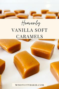 homemade vanilla soft caramels with text overlay