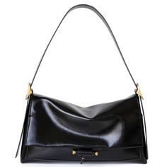 Women's Black Leather Flap Square Message Bag Shoulder Handbags | Baginning Chic Black Flap Bag With Hasp Closure, Black Large Capacity Flap Bag For Evening, Black Flap Bag With Gold-tone Hardware For Shopping, Black Shoulder Bag With Magnetic Closure For Shopping, Chic Black Satchel With Magnetic Closure, Chic Black Flap Bag With Magnetic Closure, Black Suite, Winter Anniversary, Message Bag