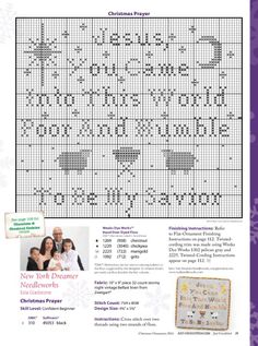 a cross stitch pattern with the words merry christmas on it and pictures of people in snowflakes