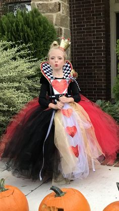 Queen Of Hearts Kids Costume, Alice In Wonderland Queen Costume, Kids Queen Of Hearts Costume, Alice And Wonderland Diy Costumes, Alice In Wonderland Costumes Diy, Alice In Wonderland Costume Queen Of Hearts, Fantasia Alice Halloween, Queen Of Hearts Costume Kids, Alice In Wonderland Queen Of Hearts Costume