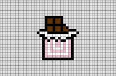 a pixellated image of a coffee cup with a hat on it's head