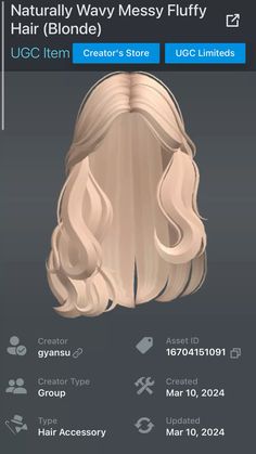 Roblox Half Up Half Down Hair Code, Roblox Hair Combos Code, Roblox Hair Names, Blonde Hair Roblox, Messy Blonde Hair, Hair Codes, Black Hair Roblox, Aesthetic Roblox Royale High Outfits