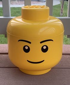 Lego “Head” Storage (lg size). Lego Head, Lego Birthday Party, Lego Birthday, Building Toys, Picture Display, Lego, Birthday Party, Toys, Birthday