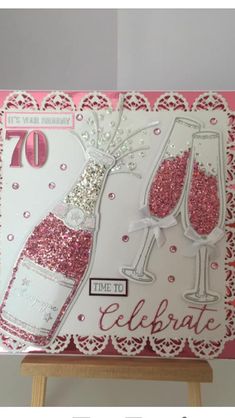 a card with two wine glasses on it