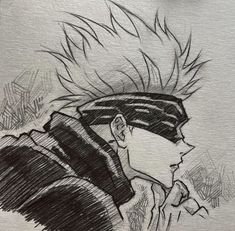 a drawing of a man with his hair blowing in the wind