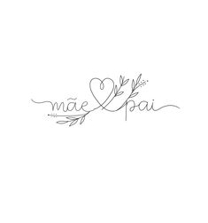 the word mae and pia written in cursive writing