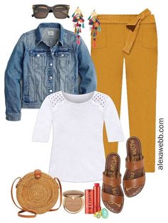 Casual Day Date Outfit Summer, Plus Size Spring Outfit, Mustard Jeans, Mode Ab 50, Summer Outfits Women 30s, Mustard Pants, Alexa Webb, Linen Joggers, Plus Size Summer Outfits