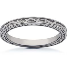 a wedding band with an intricate design