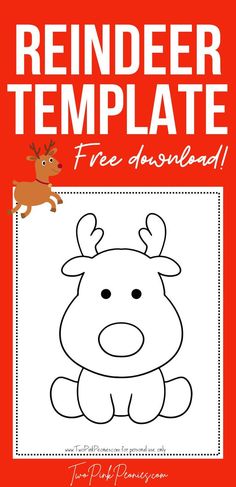 Image with text that says reindeer template free download with a mock up of a reindeer template below Tempera Paint Sticks, Reindeer Template, Reindeer Printable, Thanksgiving Bulletin Boards, Paint Sticks, A Coloring Page, Reindeer Craft, Tempera Paint, Puffy Paint