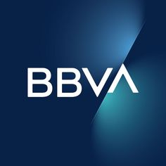 the bbva logo is shown on a dark blue background with white letters that spell it out