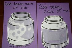 two cards with words written on them that say god takes care of me and god takes care of me