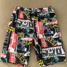 New With Tags. 16y Black Summer School Bottoms, Casual Multicolor Bottoms With Letter Print, Black Short Bottoms For School, Black Cotton Shorts For School, Black Cotton School Shorts, Multicolor Letter Print Short Bottoms, Multicolor Letter Print Shorts, Casual Beach Bottoms With Graphic Print, Black Shorts For School