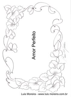 the letter o with flowers and vines on it, in black and white coloring paper