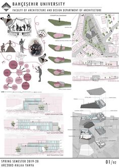 an architectural diagram shows the various sections of a building and how they are connected to each other