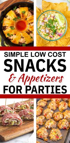 some snacks and appetizers for parties