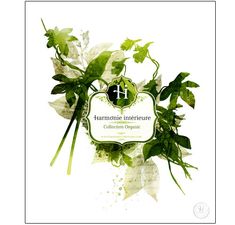 the logo for harmonie interieue is surrounded by green leaves and ivys