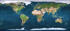 an image of the earth from space showing all its land and water cover, as well as other parts of the world