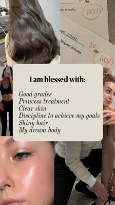 Clear skin, shiny hair, gym girl, princess treatment, relationship, good grades Motivation Academic, Lockscreen Affirmation, Wallpaper Manifestation, Affirmation Lockscreen, Garnier Pure Active, The Wet Look, Charcoal Peel Off Mask, Affirmation Wallpaper, Manifesting Vision Board