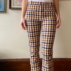 Reposhing This Item I Purchased From @Mymilscloset. Loved It, But Ready To Rotate For Something New. Questions? Leave A Comment Below! Retro Fitted Pants For Day Out, Retro Wide Leg Pants For Day Out, Vintage Cotton Bottoms For Day Out, Retro Fitted Cotton Pants, Retro Fitted Straight Pants, Fitted Retro Straight Pants, Burgundy Trousers, Plaid Pant, Velvet Joggers