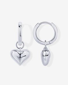 #Variant_White Gold Heart Huggies, Heart Moon, Valentines Day Date, Small But Mighty, Moon Flower, Sustainable Jewelry, Huggie Earrings, Huggie Hoop Earrings, Everyday Jewelry