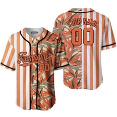 Tropical Orange, Baseball Jersey Men, Number Shirt, Baseball Uniforms, Custom Baseball Jersey, Summer Tropical, Uniform Design, Cheap Custom, Team Uniforms