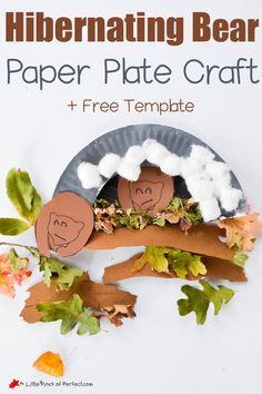 a paper plate craft with leaves and sheep on it