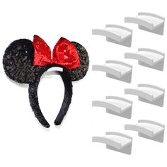 PRICES MAY VARY. Beautiful Display - Other headband stands don't do your mouse ears justice as they display your headbands from the side. Your mouse ears are meant to be displayed from the front in full view. Showcase your collection in style with this Mickey ear holder for wall display. Easy to Install - Our Minnie ear holder comes with adhesive included. No nails or drilling are required. This is a simple wall headband holder design that is simple and just works. Durable & Strong - Our mouse e Disney Ear Holder, Micky Ears, Minimalist Headband, Headband Storage, Headband Display, Wall Hats, Headband Organizer, Disney Headbands, Adhesive Hooks