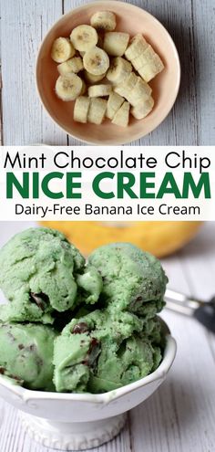 mint chocolate chip nice cream Dairy Free Mint Chocolate Chip Ice Cream, Vegan Mint Chocolate Chip Ice Cream, Nice Cream Mint Chocolate Chip, Banana Nicecream Vegan, Zucchini Ice Cream, Healthy Mint Chocolate Chip Ice Cream, Vegan Banana Ice Cream Recipe, Dairy Free Banana Ice Cream, Dairy Free Ice Cream Recipe