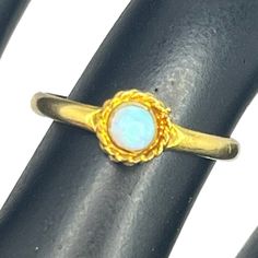 14k Yellow Gold Round Opal Small Ring Size 4.5 Twisted Design Vintage Victorian. This Is In Used Condition. See All Photos For Details And Measurements. Small Opal Ring, Victorian Colors, Small Ring, 5 Rings, Small Rings, Vintage Victorian, Opal Ring, Opal Rings, Design Vintage