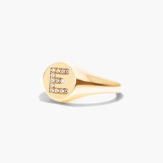 Get personal with an initial signet ring. Whether you want to rock your own initial or that of a loved one, or better yet give a customized gift, these rings fit the bill. You'll want it in every letter of the alphabet! E Initial, The Bill, Ring Fit, The Alphabet, Rose Gold Diamonds, Signet Ring, Diamond Rings, Fashion Rings, Gold Diamond