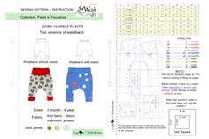 the pattern for baby's pants is shown