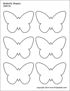 the butterfly shapes are cut out and ready to be colored