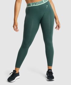 Gymshark Fit Seamless Leggings - Dark Green | Gymshark Green Sports Leggings, Gumshark Leggings, Gymshark Outfit, Teal Leggings, Gymshark Flex Leggings, Low Rise Leggings, Gym Wear For Women, Flex Leggings, Gymshark Women