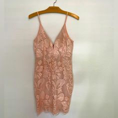 Great For Summer Events Soft Peach Color Sequin Accent New With Tags True Size Small Tagged Urban Outfitters For Exposure Urban Outfitters V-neck Party Dress, Urban Outfitters V-neck Mini Dress For Party, Urban Outfitters Floral Print Party Dresses, Urban Outfitters Spaghetti Strap Mini Dress For Party, Pink Mini Dress For Party From Urban Outfitters, Urban Outfitters Pink Party Mini Dress, Pink Party Mini Dress By Urban Outfitters, Urban Outfitters Pink Mini Dress For Party, Elegant Floral Print Dress By Urban Outfitters