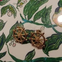 Gold Ship Wheel Stud Earrings By Fornash (Unstamped Sample) . Never Worn. Selling A Smaller Pair As Well. Check Out My Other Items; Bundle And Save! I Am Listing Tons Of Stuff From My Closet, So Keep Checking Back :) All Items From A Pet And Smoke Free Home. Open To Offers But Currently Not Accepting Trades. Jewelry Preppy, Ship Wheel, Nautical, Jewelry Earrings, Wheel, Stud Earrings, Women Jewelry, Pet, Gold