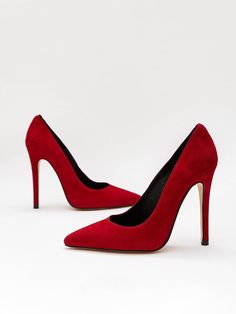 Scarpe da donna in camoscio rosso