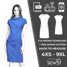 a woman's dress and sewing pattern is shown with measurements for the size 8x5